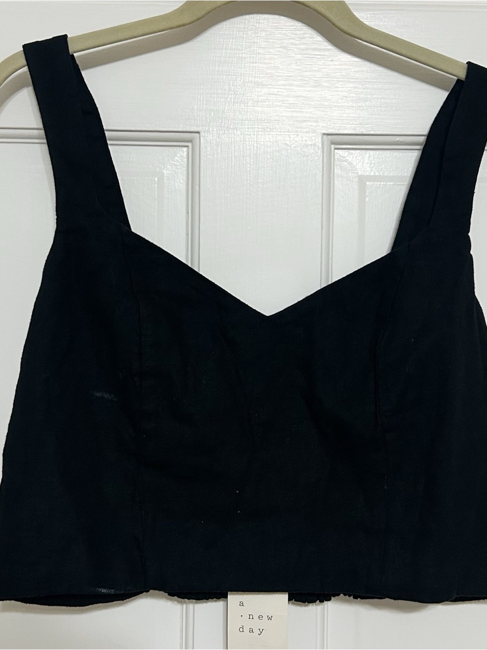 a new day Black Cropped Tank Top